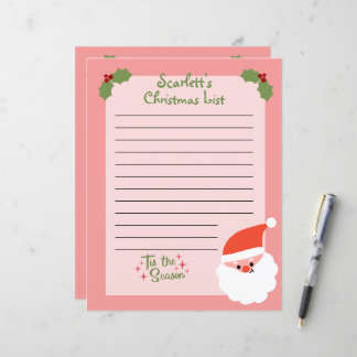Persoonlijke kerstlijst voor de kerstman