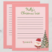 Persoonlijke kerstlijst voor de Kerstman (Voorkant / Achterkant)