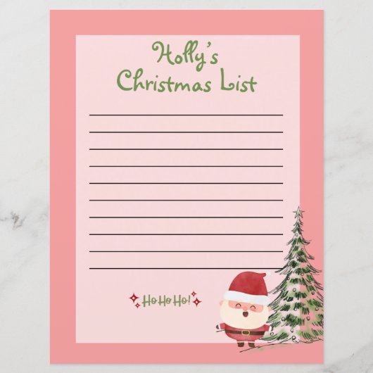 Persoonlijke kerstlijst voor de Kerstman (Voorkant)