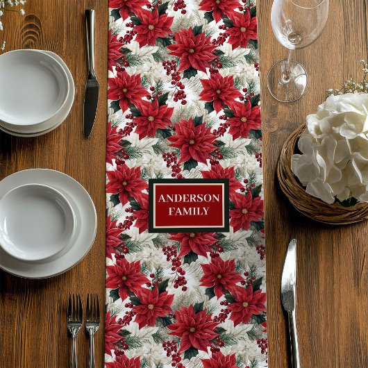 Persoonlijke Kerstloper Rood Groen Chic Touch Medium Tafelloper