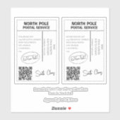 Persoonlijke kerstman adreslabels sticker (Vel)