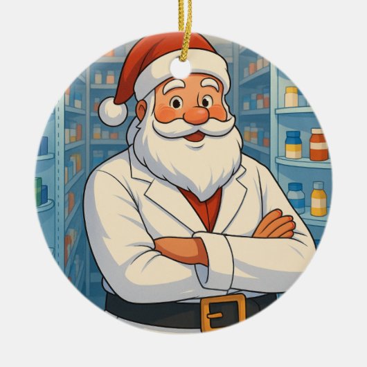 Persoonlijke Kerstman als Apotheker Ornament (Voorkant)