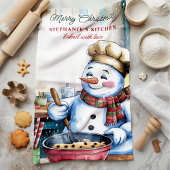 Persoonlijke kerstman bakt kerstkoekjes theedoek