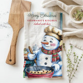 Persoonlijke kerstman bakt kerstkoekjes theedoek