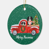 Persoonlijke kerstman Berner Dogs Red Truck Keramisch Ornament (Links)