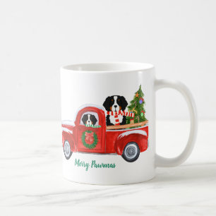 Persoonlijke kerstman Berner Dogs Red Truck Koffiemok