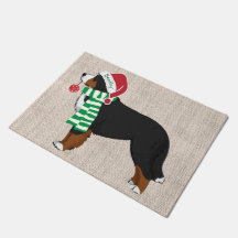Persoonlijke kerstman Bernese Mountain Dog Burlap