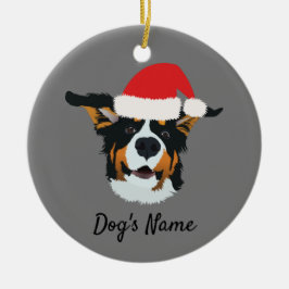 Persoonlijke kerstman Bernese Mountain Dog Keramisch Ornament