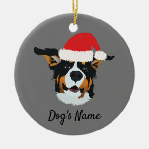 Persoonlijke kerstman Bernese Mountain Dog Keramisch Ornament