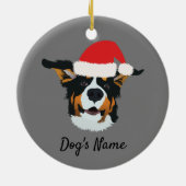 Persoonlijke kerstman Bernese Mountain Dog Keramisch Ornament (Achterkant)