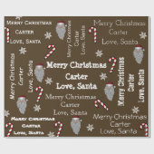 Persoonlijke kerstman cadeaupapier (Vlak)