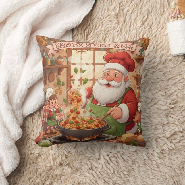 Persoonlijke Kerstman Chef Pasta Avond Kussen (Deken)