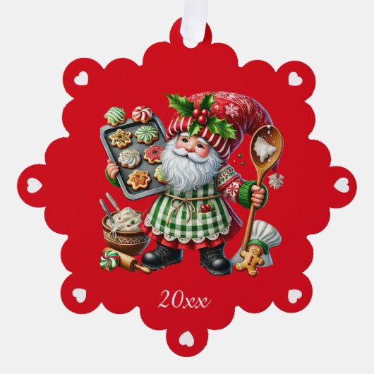 Persoonlijke Kerstman Dwerg Backen Ornament Kaart (Voorkant)