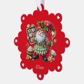 Persoonlijke Kerstman Dwerg Backen Ornament Kaart (Links)