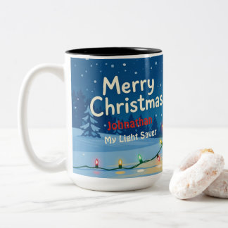 Persoonlijke Kerstman Dwerg "Mijn Licht Bespaarder Tweekleurige Koffiemok