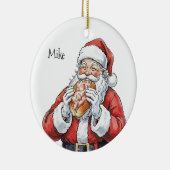 Persoonlijke Kerstman eet kreeft rollen ornament (Rechts)