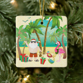 Persoonlijke kerstman en beugel keramisch ornament
