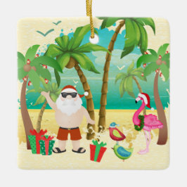 Persoonlijke kerstman en beugel keramisch ornament