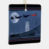 Persoonlijke kerstman, F16 Jet, Red Biplane Kerstm Keramisch Ornament (Rechts)