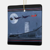 Persoonlijke kerstman, F16 Jet, Red Biplane Kerstm Keramisch Ornament (Links)