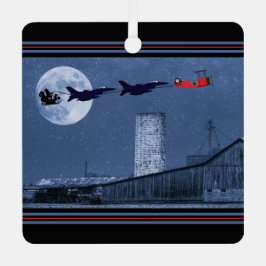 Persoonlijke kerstman, F16 Jet, Red Biplane Kerstm Metalen Ornament