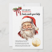 Persoonlijke Kerstman heeft jouw hulp nodig Rode M Feestdagenkaart (Voorkant)