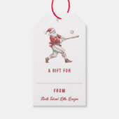 Persoonlijke Kerstman-honkbal Kerstmis Cadeaulabel (Voorkant)