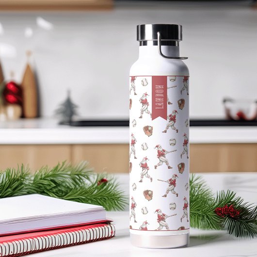 Persoonlijke Kerstman-honkbal Kerstmis Waterfles