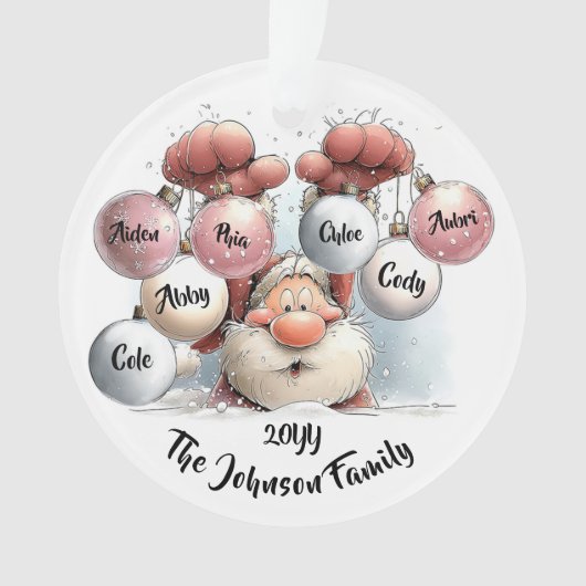 Persoonlijke Kerstman in Sneeuw Acryl Ornament (voorkant)