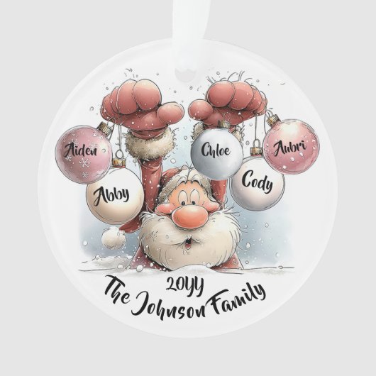 Persoonlijke Kerstman in Sneeuw Acryl Ornament (voorkant)
