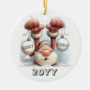 Persoonlijke Kerstman in Sneeuw Keramische Versier Keramisch Ornament