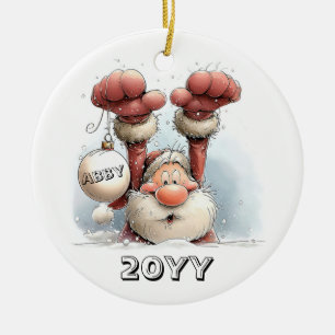 Persoonlijke Kerstman in Sneeuw Keramische Versier Keramisch Ornament