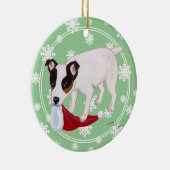 Persoonlijke kerstman Jack Russell Terrier Keramisch Ornament (Rechts)