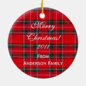 Persoonlijke kerstman Jack Russell Terrier Tartan Keramisch Ornament (Achterkant)