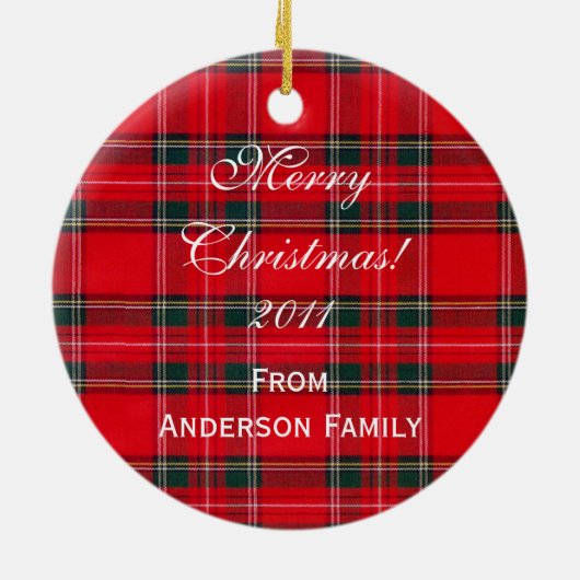 Persoonlijke kerstman Jack Russell Terrier Tartan Keramisch Ornament (Achterkant)