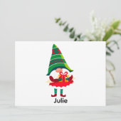 Persoonlijke Kerstman Kabouter met een cadeau doos Feestdagenkaart (Staand voorkant)