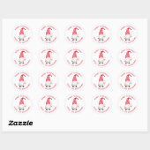 Persoonlijke Kerstman Kabouter Ronde Sticker (Vel)