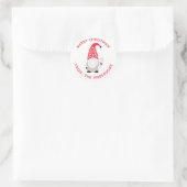 Persoonlijke Kerstman Kabouter Ronde Sticker (Tas)