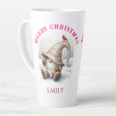 Persoonlijke Kerstman Kabouter Waterverf Latte Mok (Linkerhoek)