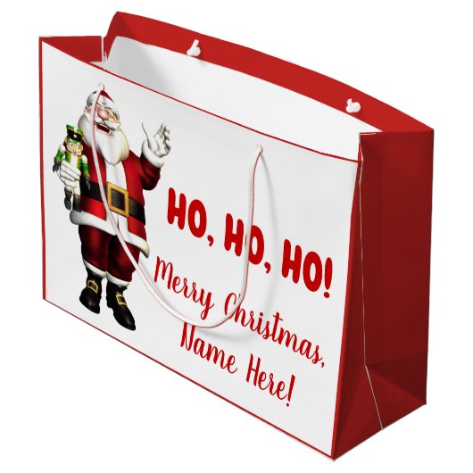 Persoonlijke Kerstman Kerst Groot Cadeauzakje (Achterkant Gekanteld)