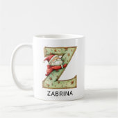 Persoonlijke Kerstman Kerst Monogram Initiaal Z Koffiemok (Links)