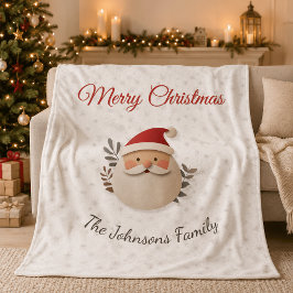 Persoonlijke Kerstman Kerstmis – Aangepaste Famili Fleece Deken