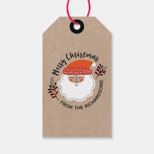 Persoonlijke Kerstman Kerstmis Cadeaulabel (Achterkant)