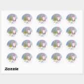 Persoonlijke Kerstman Kerstmis Ronde Sticker (Vel)