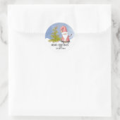 Persoonlijke Kerstman Kerstmis Ronde Sticker (Tas)