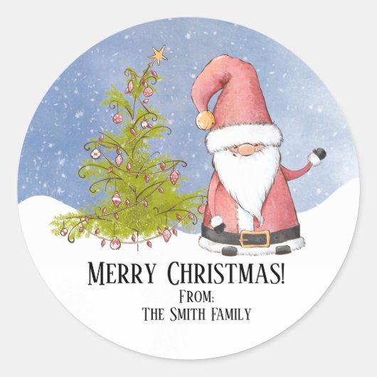 Persoonlijke Kerstman Kerstmis Ronde Sticker (Voorkant)