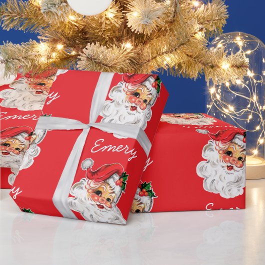 Persoonlijke Kerstman Kerstmis Sinterklaas Kerstca Cadeaupapier (Feestdagen)