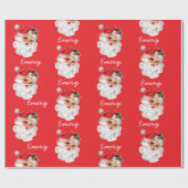 Persoonlijke Kerstman Kerstmis Sinterklaas Kerstca Cadeaupapier (Vlak)