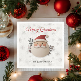 Persoonlijke Kerstman Kerstserviet – Familienaam Servet