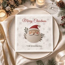 Persoonlijke Kerstman Kerstserviet – Familienaam Servet